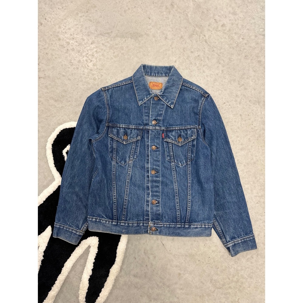 Vintage 1980s Levis 70505 0217 Denim Trucker Jacket Blue Made in Canada Size 40